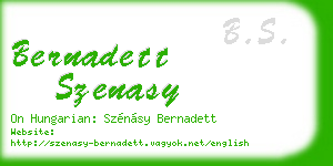 bernadett szenasy business card