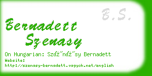 bernadett szenasy business card